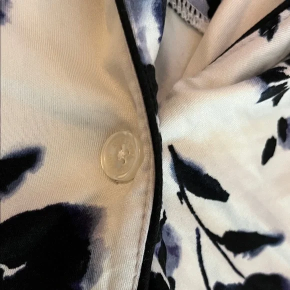 🔥Vera Wang Black & White Floral Pajama Set, Size Large Tall. 3-Piece Set 💃🏻 - Picture 11 of 14